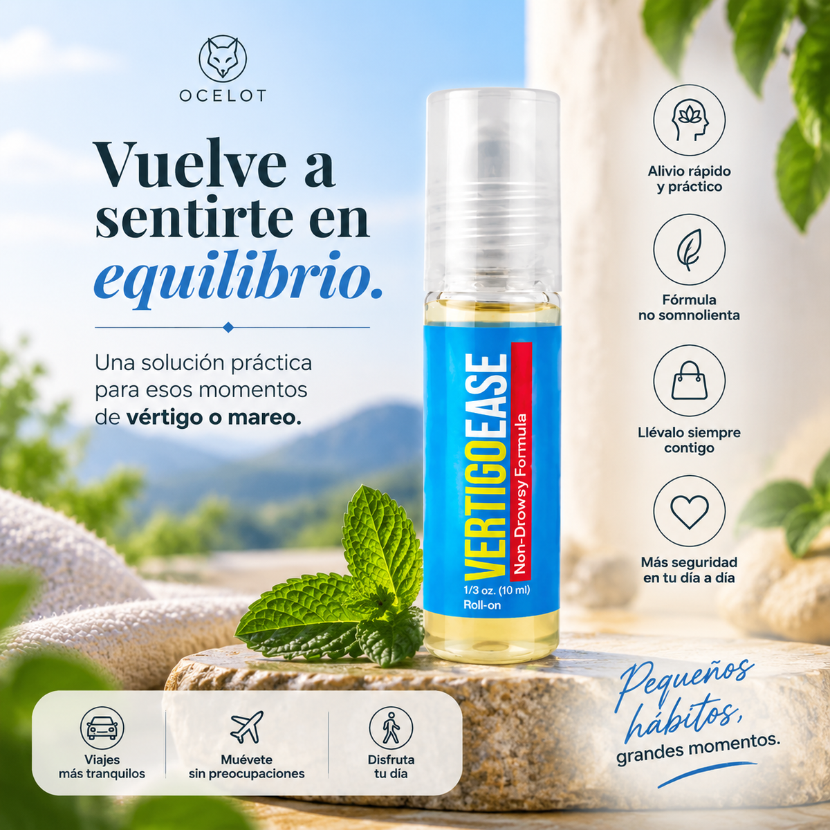 VertigoEase® | Roll-on de Alivio para el Mareo y el Vértigo