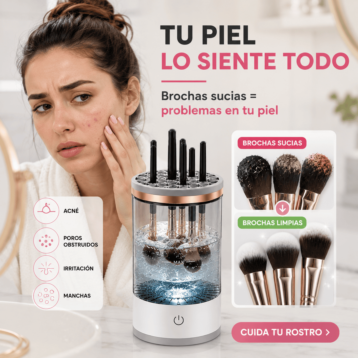 Brushéa™ | Limpiador de Brochas Profesional Eléctrico