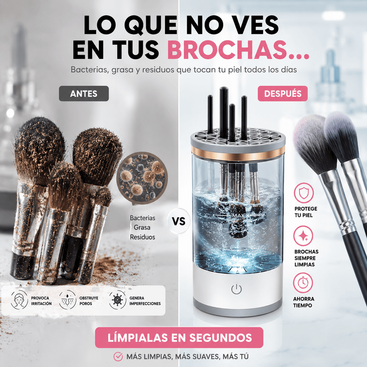 Brushéa™ | Limpiador de Brochas Profesional Eléctrico