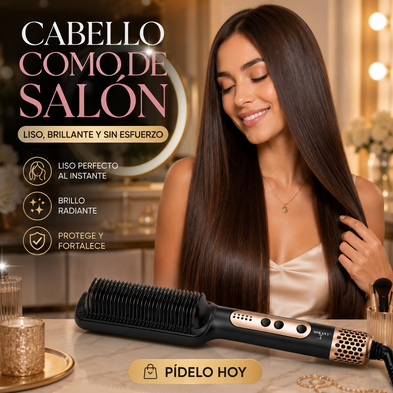 Veloura™| Cepillo Alisador Profesional