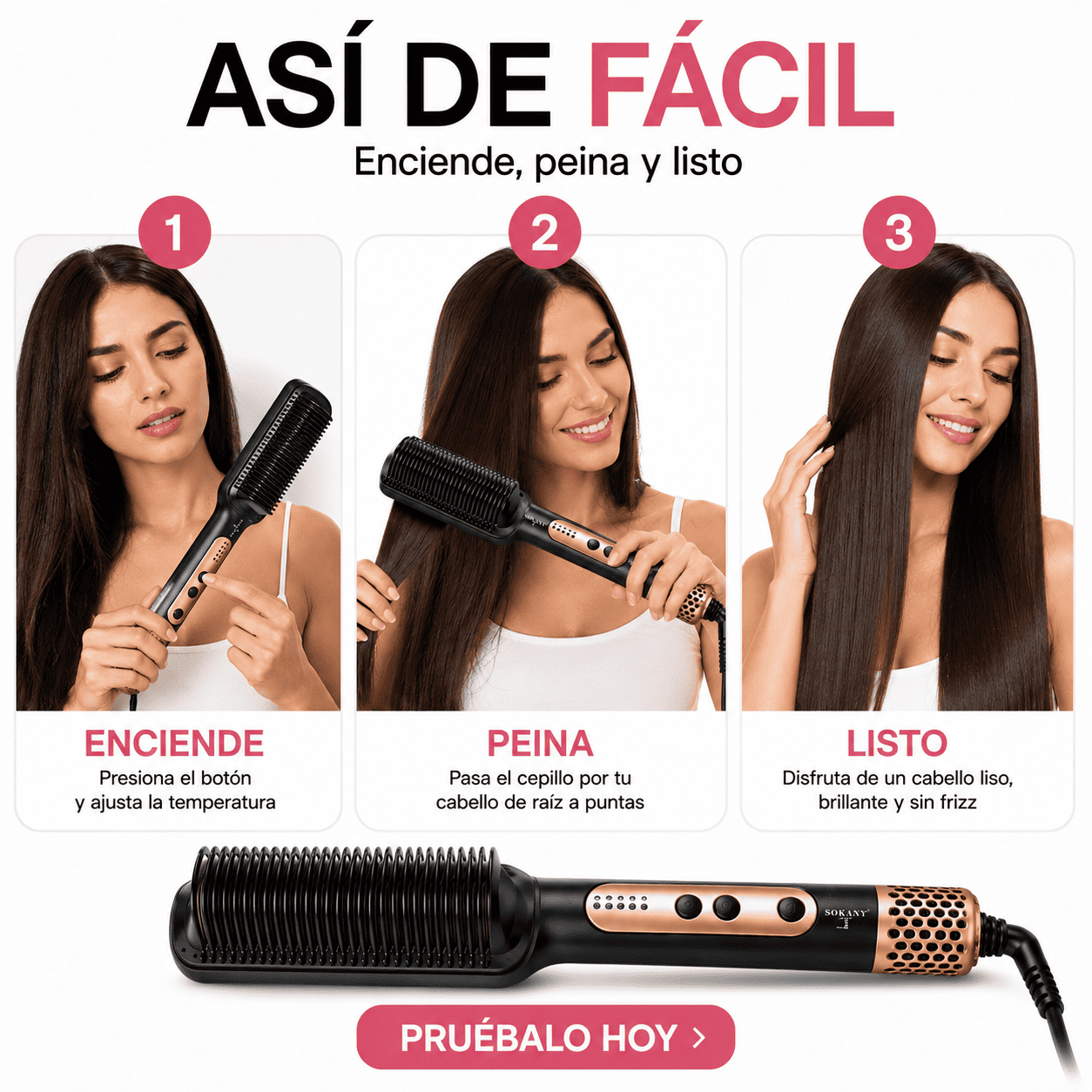 Lumina™ | Cepillo Alisador Inteligente
