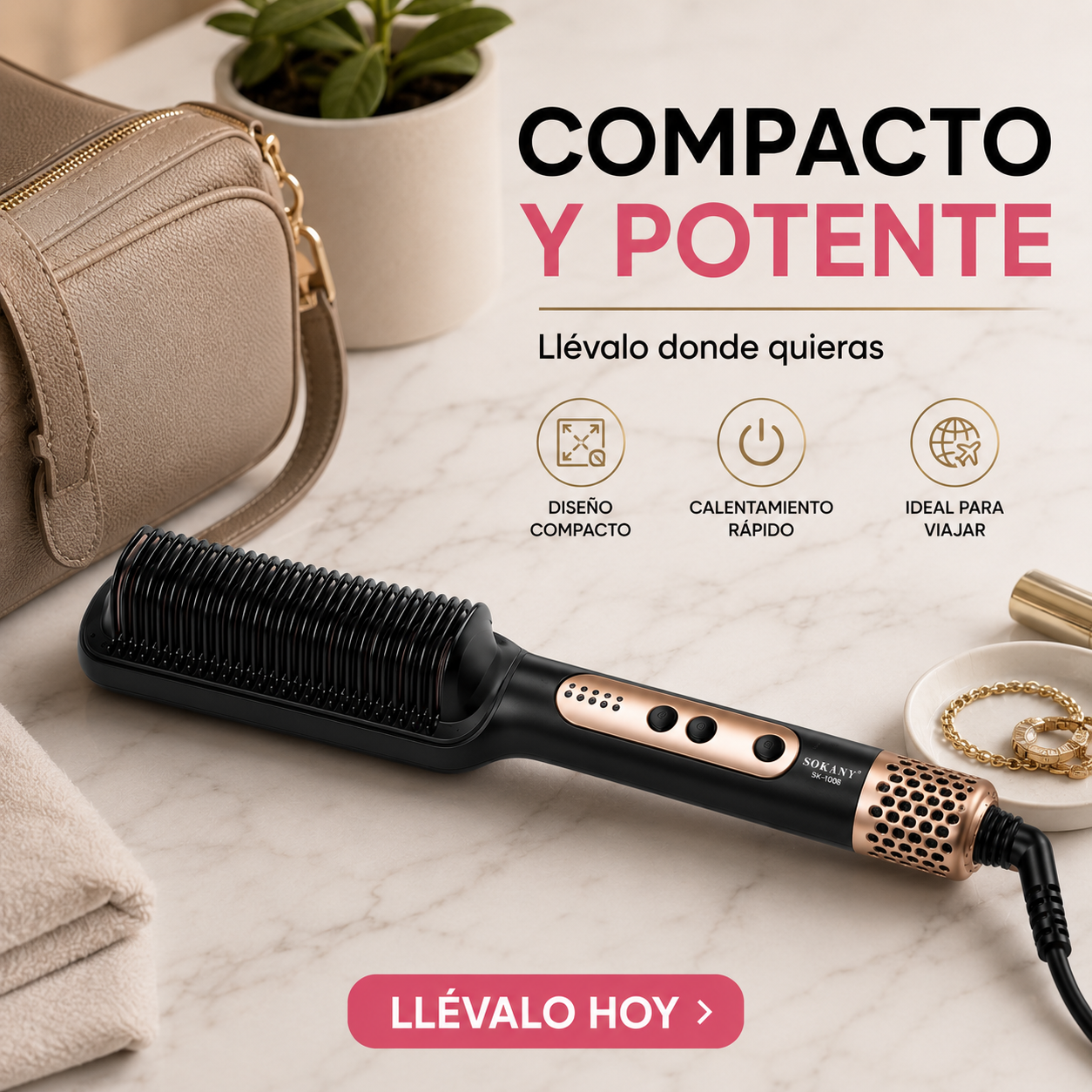 Veloura™| Cepillo Alisador Profesional