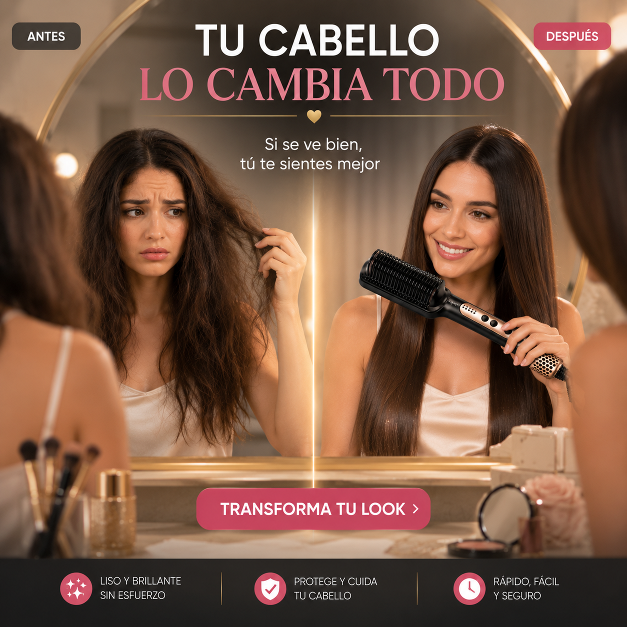 Veloura™| Cepillo Alisador Profesional
