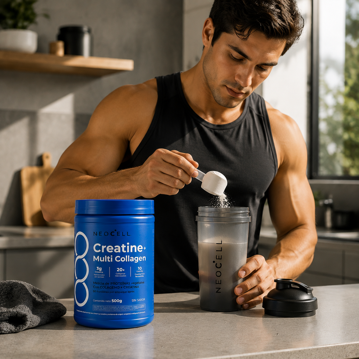 Creatina monohidratada con Colageno | NeoCell® (50 porciones)