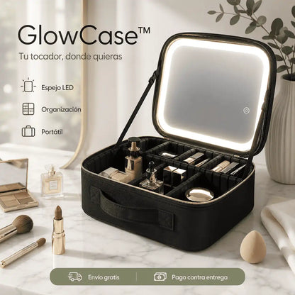 GlowCase™ | Cosmetiquera Profesional con Espejo LED