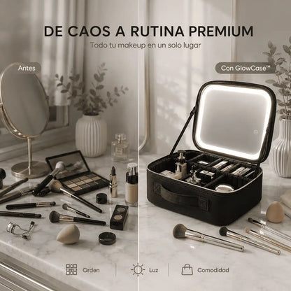 GlowCase™ | Cosmetiquera Profesional con Espejo LED
