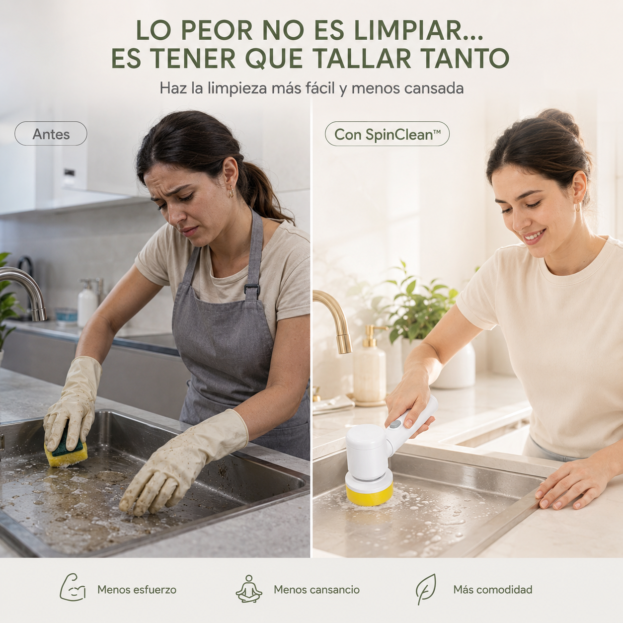 SpinClean™ | Cepillo Eléctrico de Limpieza 3 en 1