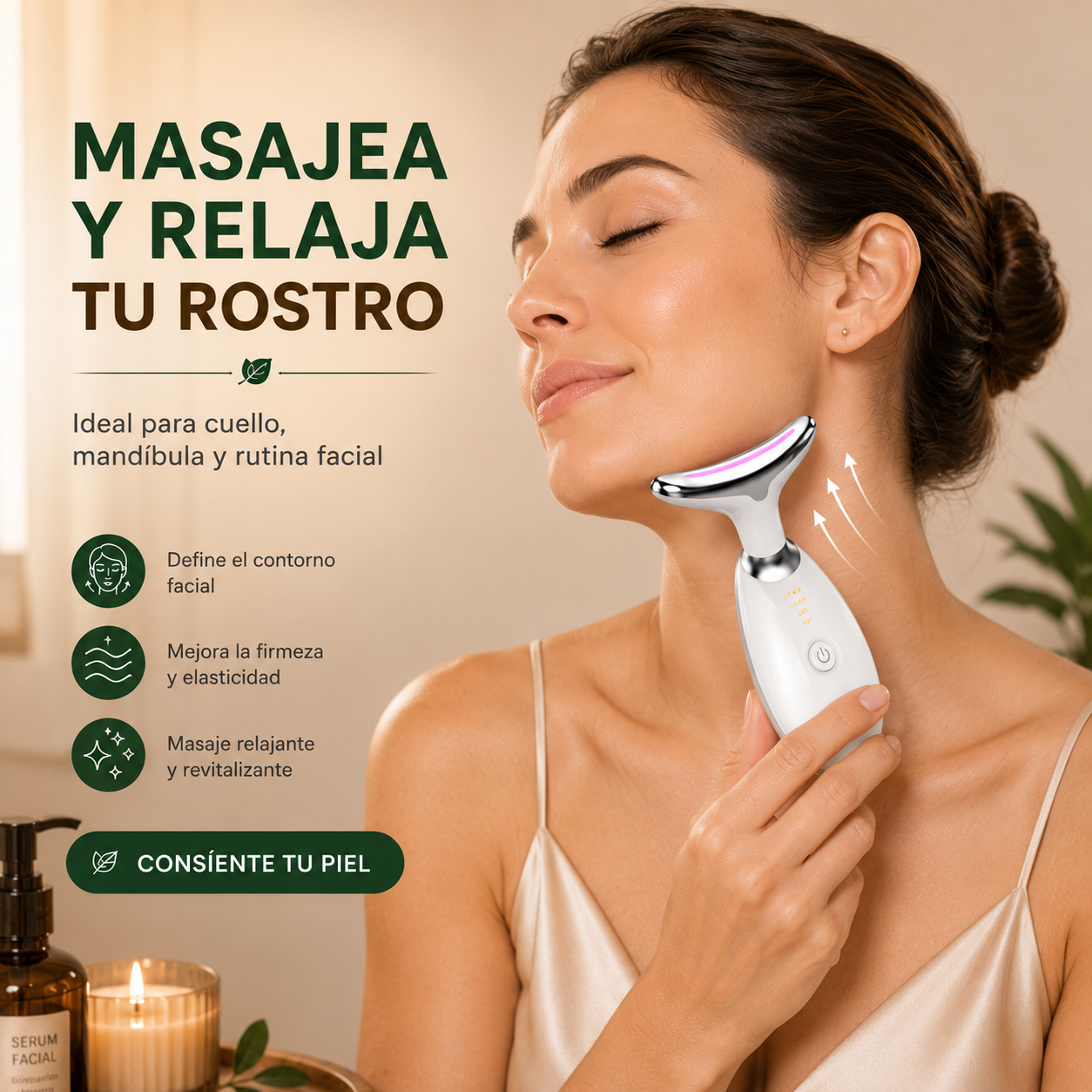AuraZen™ | Masajeador facial y reafirmante cuello