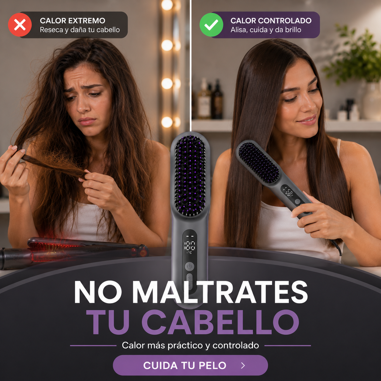 Sleeky™ | Cepillo Alisador 2 en 1