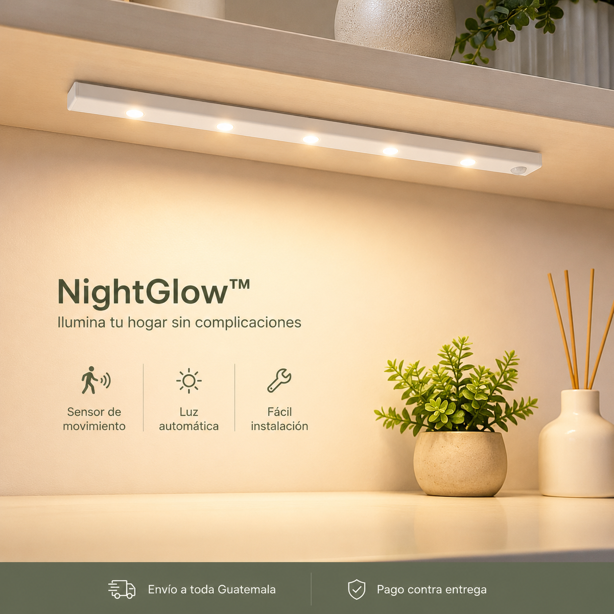 NightGlow™ | Luz Inteligente con Sensor de Movimiento
