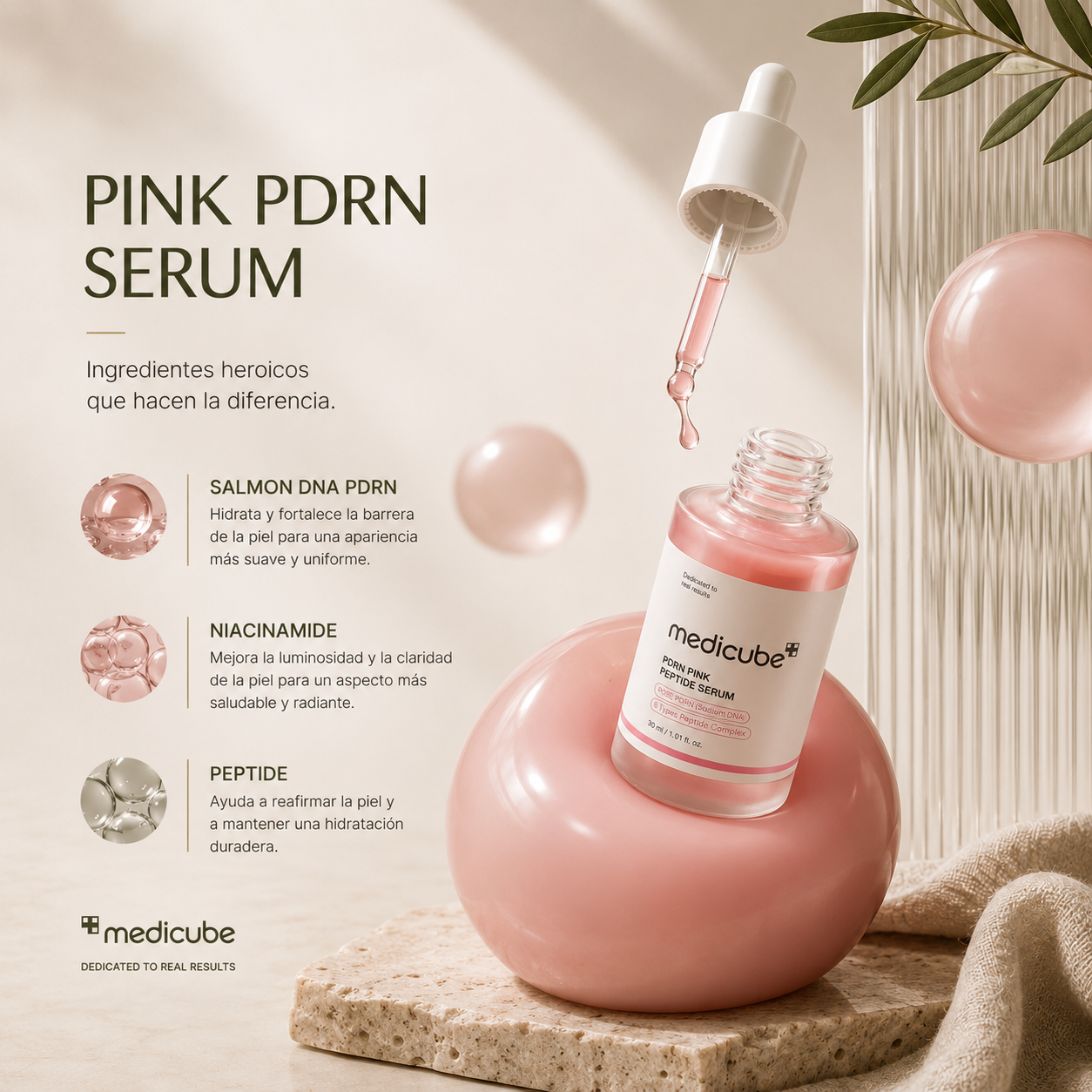 Medicube® Serum Rosa Aceite de Salmón con Peptidos