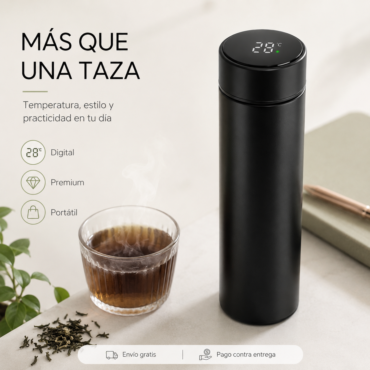 ThermIQ™ | Taza Inteligente con Indicador de Temperatura